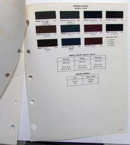 1969 Chrysler Dodge Imperial Plymouth Du Pont Lucite Code Dulux Code Paint Chips