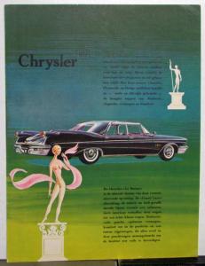 1960 Chrysler Valiant Features Specifications Sales Folder BELGIUM TEXT