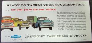 1959 Chevrolet Truck Power Team 6 V8 Thriftmaster Motors Sales Folder