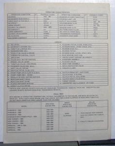 1956 Chrysler Imperial Powerflite Transmission Diagnosis Guide Sheet