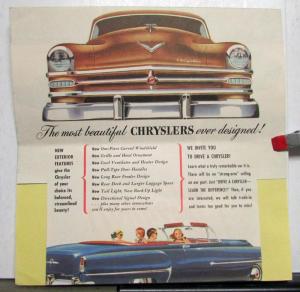 1953 Chrysler Windsor New Yorker Imperial Streamlining Blend Every Line Brochure