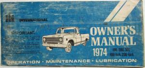 1974 International Pickup Truck Owners Manual