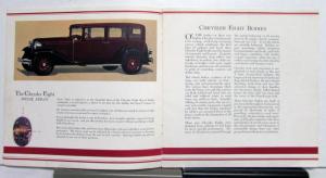 1931 Chrysler Eight Specifications Features Sales Brochure