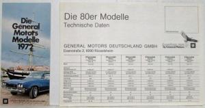 General Motors GM Cars Sales Info Set - Foreign Language Text