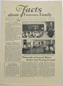 1927 General Motors GM Facts about a Famous Family Newsletters No 5-9