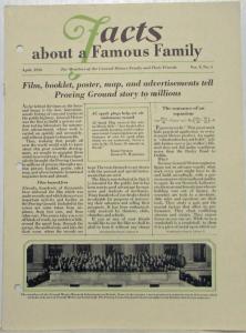 1928 General Motors GM Facts about a Famous Family Newsletters No 1-2 4-6 and 9