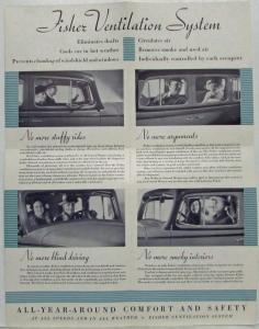 1933-1934 GM Fisher Body Cooling Breezes Vent Windows Sales Brochure