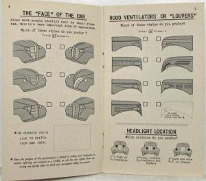 1938 General Motors GM Public Opinion Questionnaire with Reply Sheet & Clipping