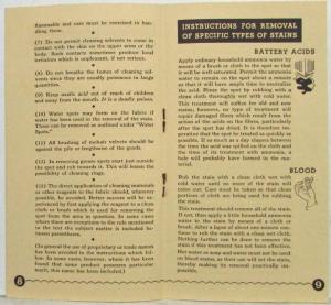 1930-1939 GM How to Clean and Take Care of Upholstery and Fabrics Booklet