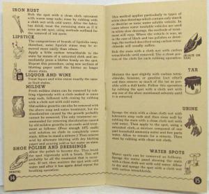 1930-1939 GM How to Clean and Take Care of Upholstery and Fabrics Booklet