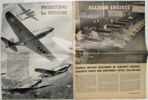 1941 GM Folks Magazine September Vol 4 No 9 Producing for Defense WWII