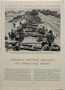 1943 General Motors Corporation Message to Stockholders WWII Era