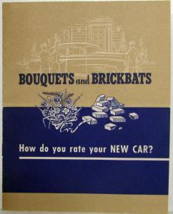 1948-1949 General Motors GM Bouquets and Brickbats Rate Your Car Questionnaire