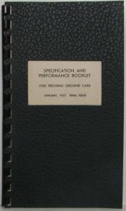 1950 General Motors GM Specification and Performance Booklet from Proving Ground