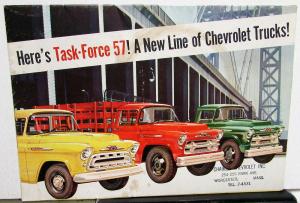 1957 Chevrolet Truck Sales Folder Full Line Pickup Lt Med HD Original