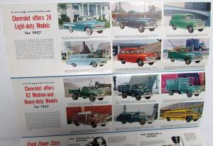 1957 Chevrolet Truck Sales Folder Full Line Pickup Lt Med HD Original