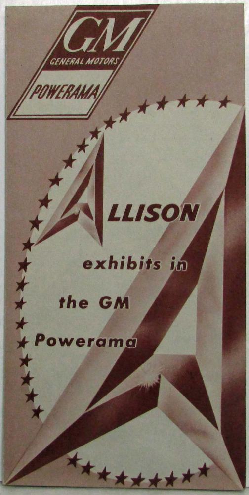 1955 General Motors Allison Exhibits at GM Powerama Brochure XFY1 M41