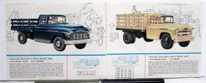 1956 Chevrolet Stake Trucks Sales Brochure 3 Qtr To 2 and A Half Ton Original
