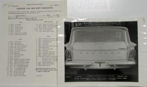 1960 General Motors GM Proving Ground Info Sheet and Photo for Rambler Deluxe 6