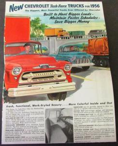 1956 Chevrolet Truck Task Force Full Line Color Sales Folder Original
