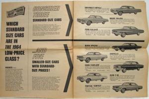 1964 General Motors GM Dollar Question Newsprint Sales Ad Brochure