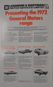 1972 GM Lendrum and Hartman Motor Services Limited UK Distributor Sales Folder