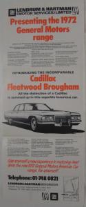1972 GM Lendrum and Hartman Motor Services Limited UK Distributor Sales Folder