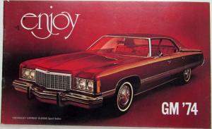 1974 General Motors Enjoy the New Model Year of GM Cars Sales Brochure Mailer