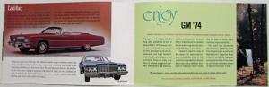 1974 General Motors Enjoy the New Model Year of GM Cars Sales Brochure Mailer