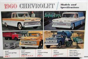 1960 Chevrolet Truck Full Line Models & Specifications Sales Brochure