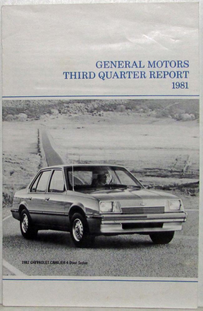 1981 General Motors GM Third Quarter Report for Stockholders