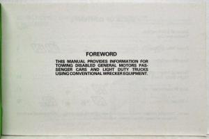 1983 General Motors Passenger Car and Light Truck Towing Instructions Manual