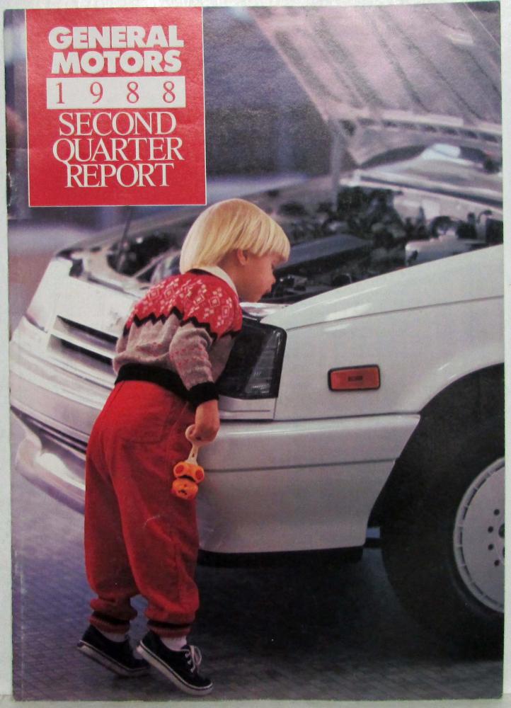 1988 General Motors GM Second Quarter Report for Stockholders