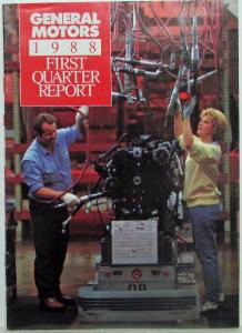 1988 General Motors GM First Quarter Report for Stockholders