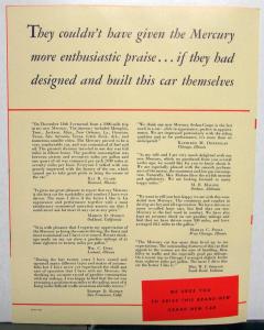 1939 Mercury Dealer Sales Brochure Folder Customer Testimonials Original