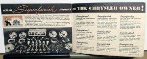 1941 Chrysler Superfinish Sales Brochure Leaflet ORIGINAL