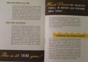 1941 Chrysler Fluid Drive Sales Brochure Leaflet ORIGINAL NOS