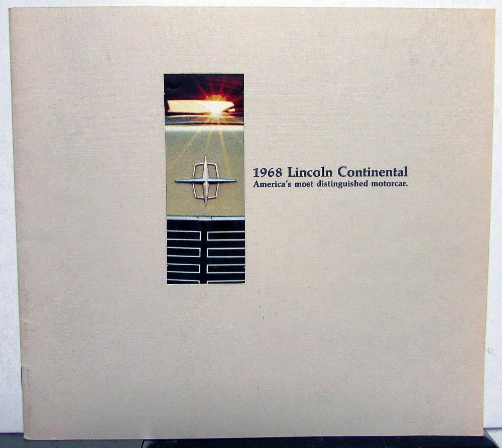 1968 Lincoln Dealer Sales Brochure Continental Features & Options Cutout Cover