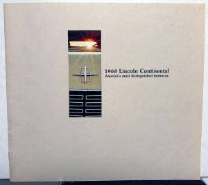 1968 Lincoln Dealer Sales Brochure Continental Features & Options Cutout Cover