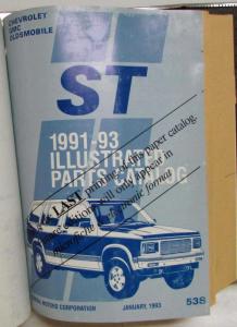 1991-1993 GMC Chevrolet ST Truck Parts/Illustration Book S-10 S-15 Jimmy Blazer
