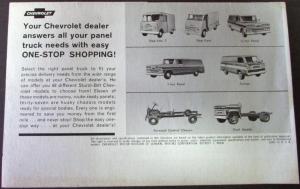 1960 Chevrolet Route Delivery Panel Van Truck Sales Folder Original