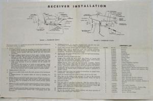 1962 Studebaker Custom Radios Owners Manual Model AC-2978 Pushbutton Tuning