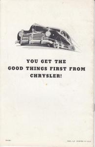 1941 Chrysler Sales Brochure ORIGINAL Thunderbolt Newport