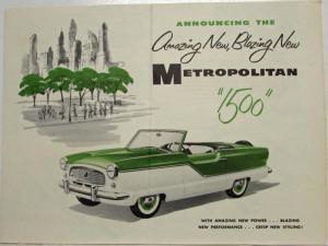 1956 AMC Metropolitan 1500 Amazing and Blazing New Sales Folder No MPG Info
