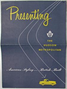 1954 Hudson Metropolitan Presenting American Styled British Built Sales Folder