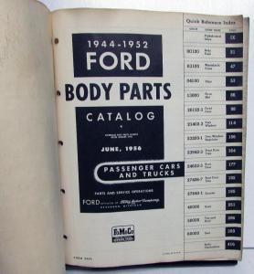 1944-1952 Ford Dealer Cars & Trucks Body Parts Book Catalog Repair Original