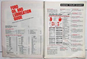 1970 Ford Dealer Lube Guide Mustang Galaxie Thunderbird F 150 250 Pickup Truck