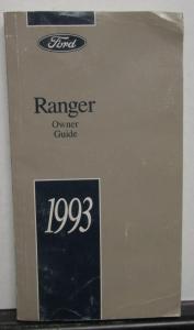 1993 Ford Ranger Truck Owners Manual Care & Operation Instructions