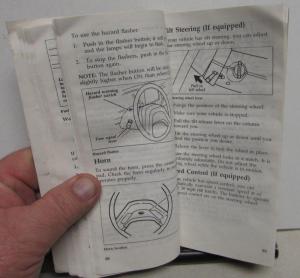 1993 Ford Ranger Truck Owners Manual Care & Operation Instructions