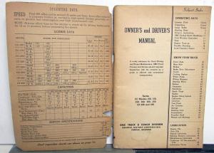 1944 1945 1946 GMC Truck Owners Manual Care & Op CF CC Pickup HD Orig